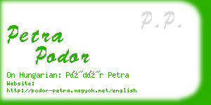 petra podor business card